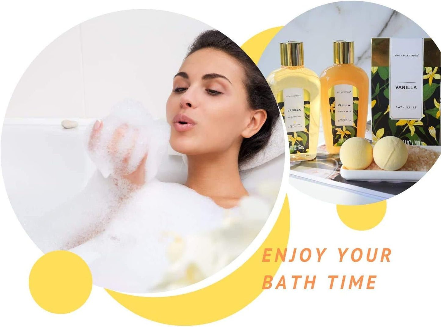 Coffret Soin Femme - 10Pcs Parfum De Vanille Coffret Beauté Bain Pour Femmes Avec Lotion Corporelle, Bain Moussant, Cadeau Saint Valentin, Idee Cadeaux Anniversaire Femme Maman