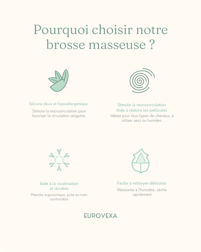 Avantages - Brosse Masseuse Cuir Chevelu EUROVEXA