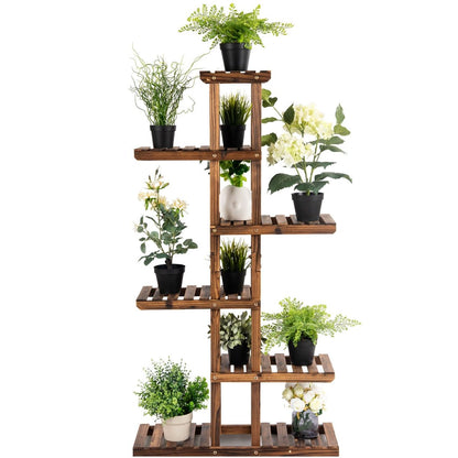 Étagère à plantes 6 niveaux en bois de sapin 140 cm