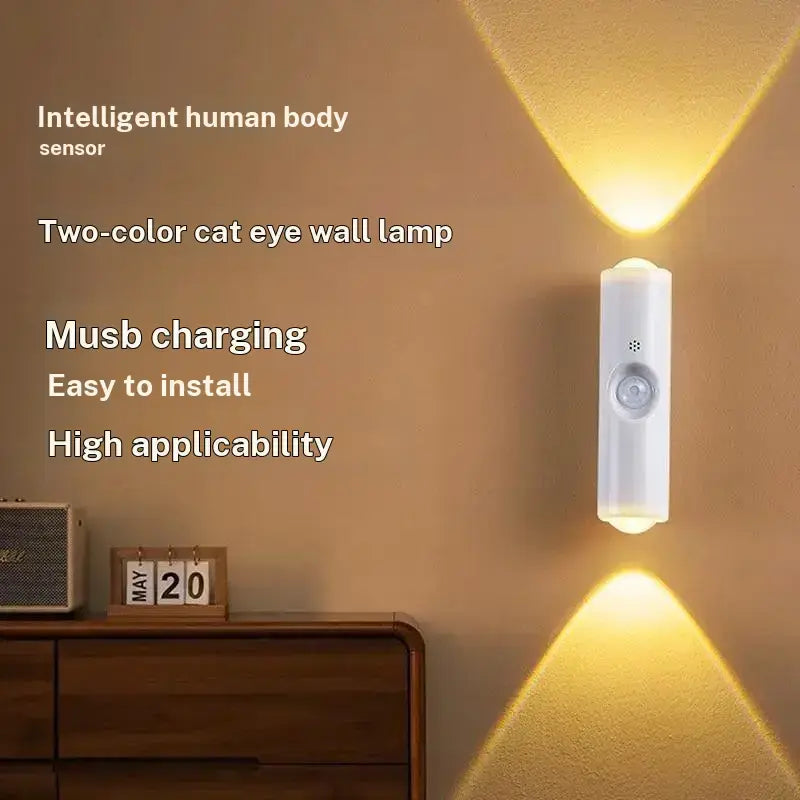 Spot LED intelligent avec détecteur de mouvement, rechargeable USB, plusieurs modes d'éclairage