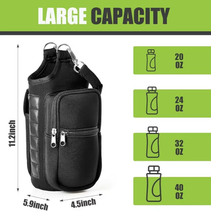 Porte-Bouteille D'Eau Magnétique, Sac De Transport De Bouteille D'Eau De Gymnastique Avec Poignée De Poche Pour Téléphone, Bandoulière, 6 Aimants Intégrés, Bouteille D'Eau