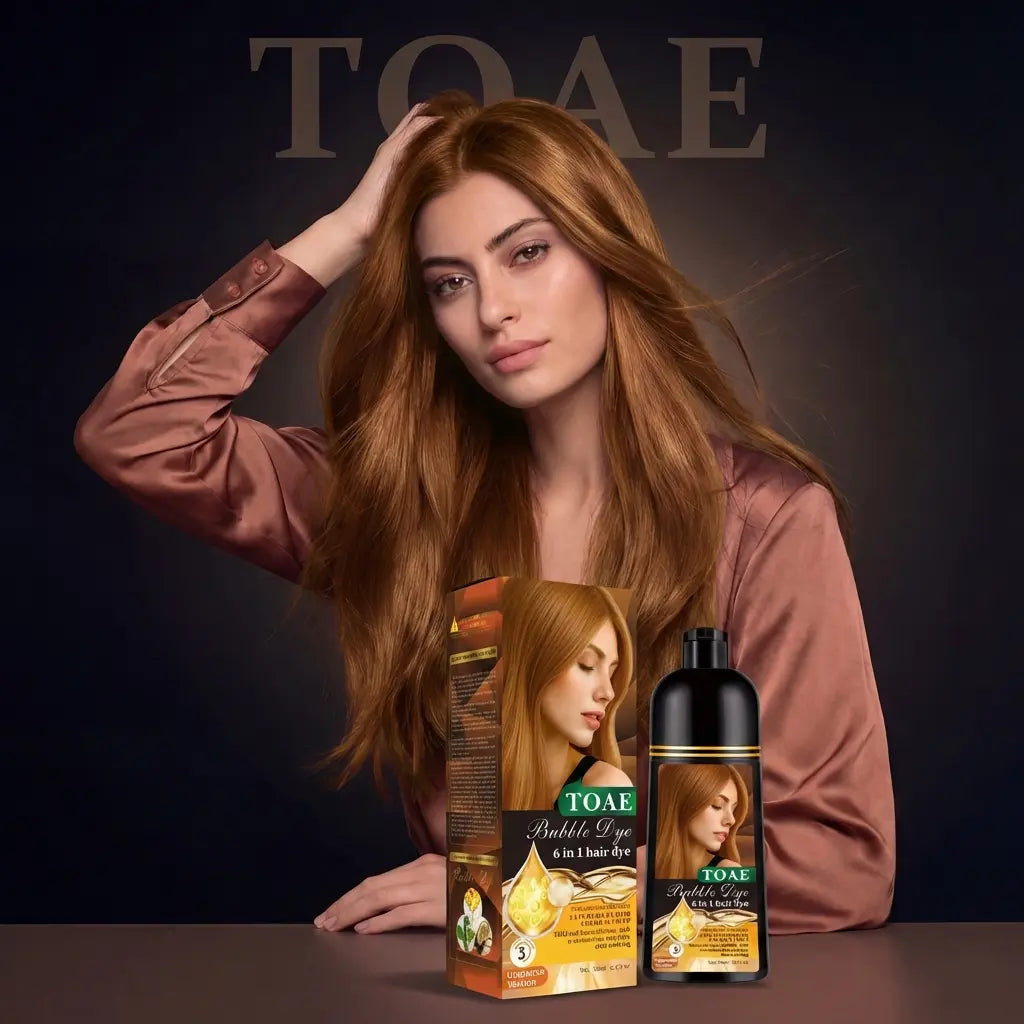 Four Colors Hair Dye Shampoo Instant-500Ml(Wine Red / Natural Black / Golden Brown / Chestnut Brown), 6 in 1 Multifunctional Hair Color Shampoo,Ammonia-Free & Safe Ingredients