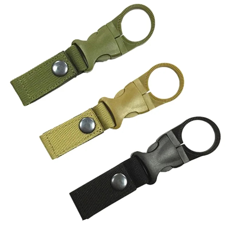 Webbing Water Bottle Holder Climbing Carabiner Belt Backpack Hanger Hooks Clip Multifunction Water Bottle Nylon Buckle Hook Clip