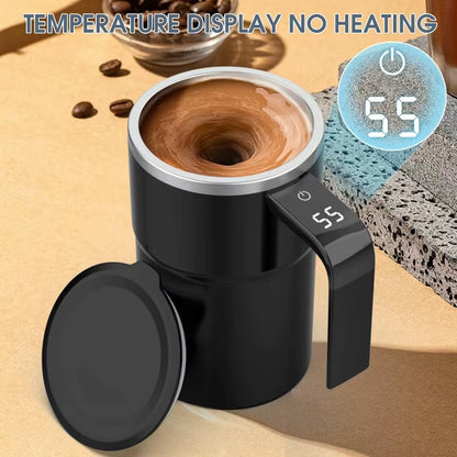 Tasse À Agitation Automatique Avec Affichage De La Température, Tasse À Café À Agitation Automatique Magnétique Rechargeable, Tasse D'Eau De Voyage Portable