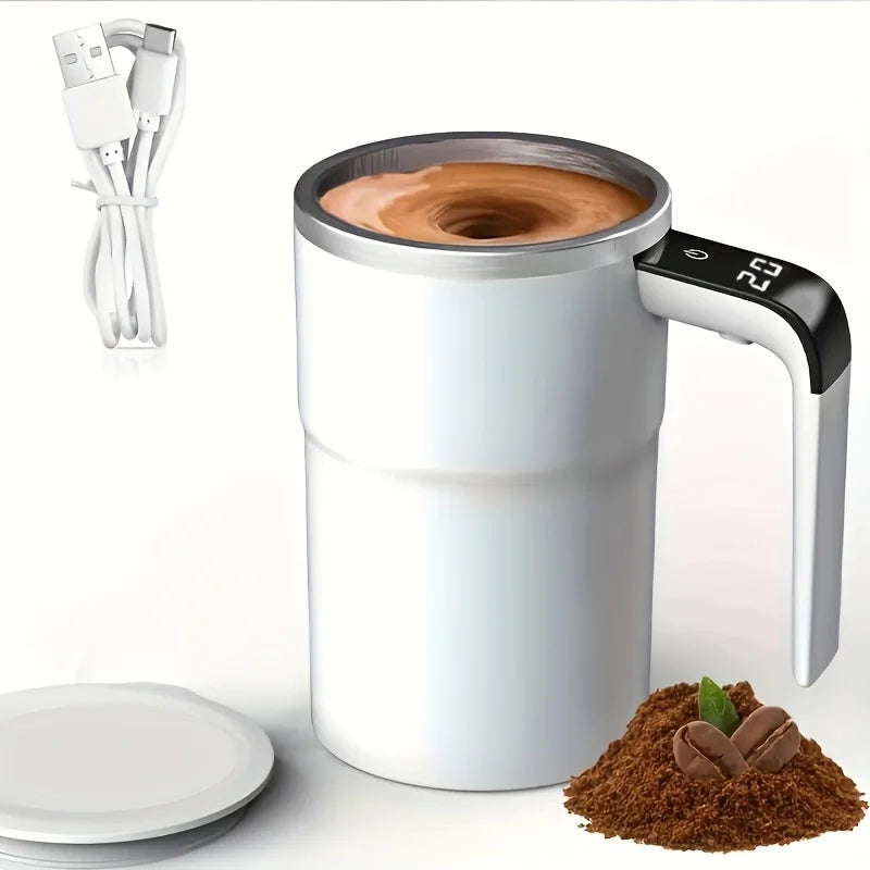 Tasse À Agitation Automatique Avec Affichage De La Température, Tasse À Café À Agitation Automatique Magnétique Rechargeable, Tasse D'Eau De Voyage Portable