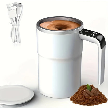 Tasse À Agitation Automatique Avec Affichage De La Température, Tasse À Café À Agitation Automatique Magnétique Rechargeable, Tasse D'Eau De Voyage Portable