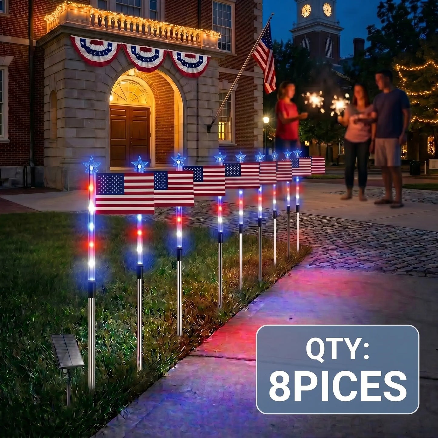 Set de 8 lampes solaires décoratives pour jardin, 8 modes d'éclairage