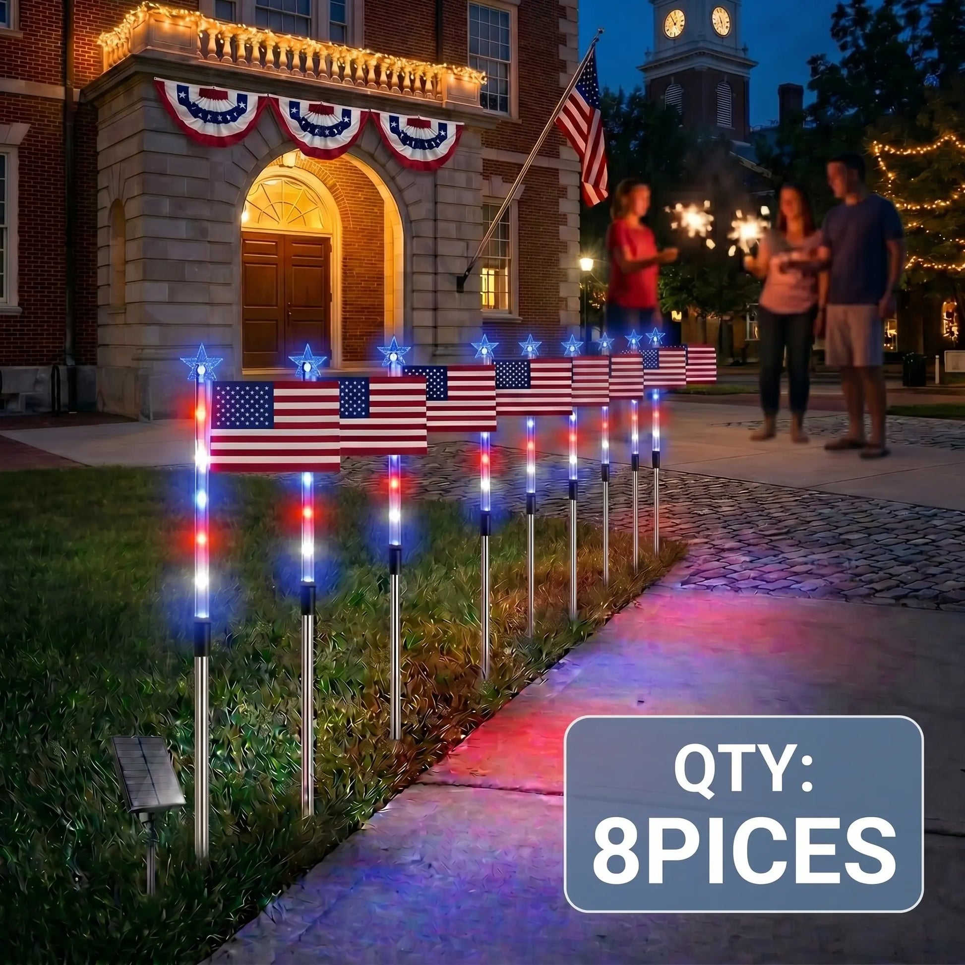 Set de 8 lampes solaires décoratives pour jardin, 8 modes d'éclairage