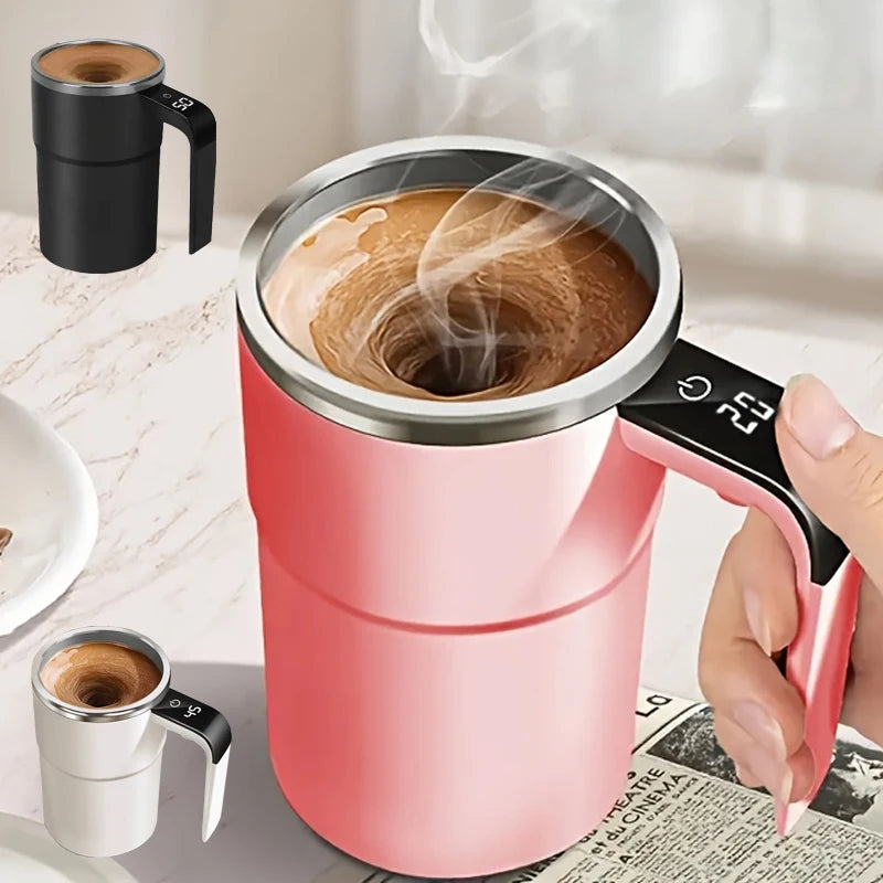 Tasse À Agitation Automatique Avec Affichage De La Température, Tasse À Café À Agitation Automatique Magnétique Rechargeable, Tasse D'Eau De Voyage Portable