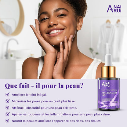 Sérum Pour Le Visage À La Niacinamida, À La Vitamine B3, Au Zinc, À L'Arbutine, Anti-Vieillissement & Rides, Anti-Taches, Illumine La Peau, Protège Du Soleil, Pour Tous Types De Peaux, 30 Ml