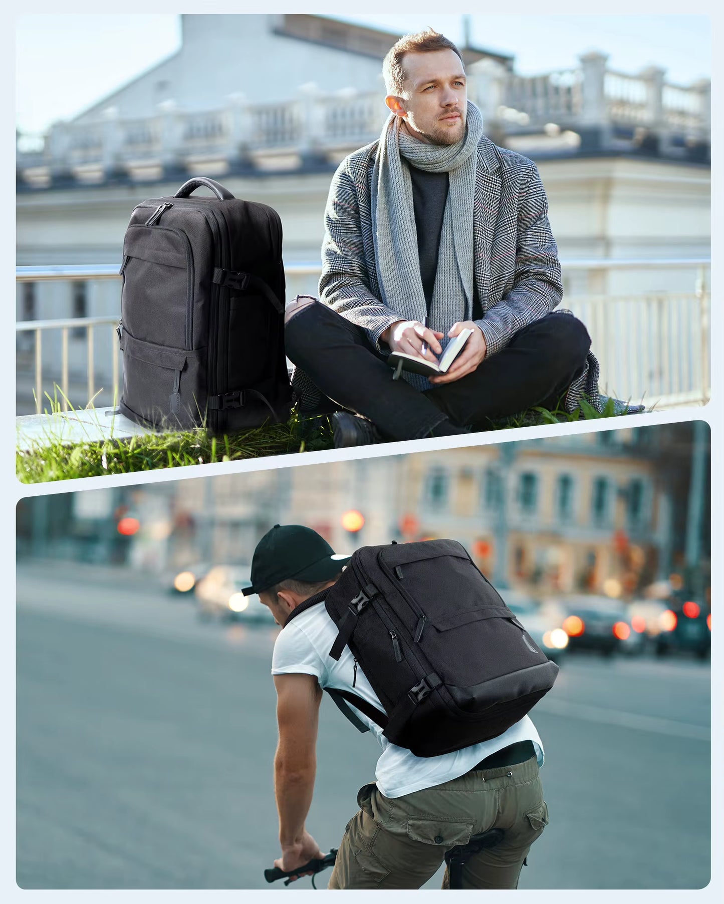 4-Piece 40L Travel Cabin Backpack Set - BAGSMART 17.3" Laptop Backpack with Airline Carry-On Luggage and Packing Cubes