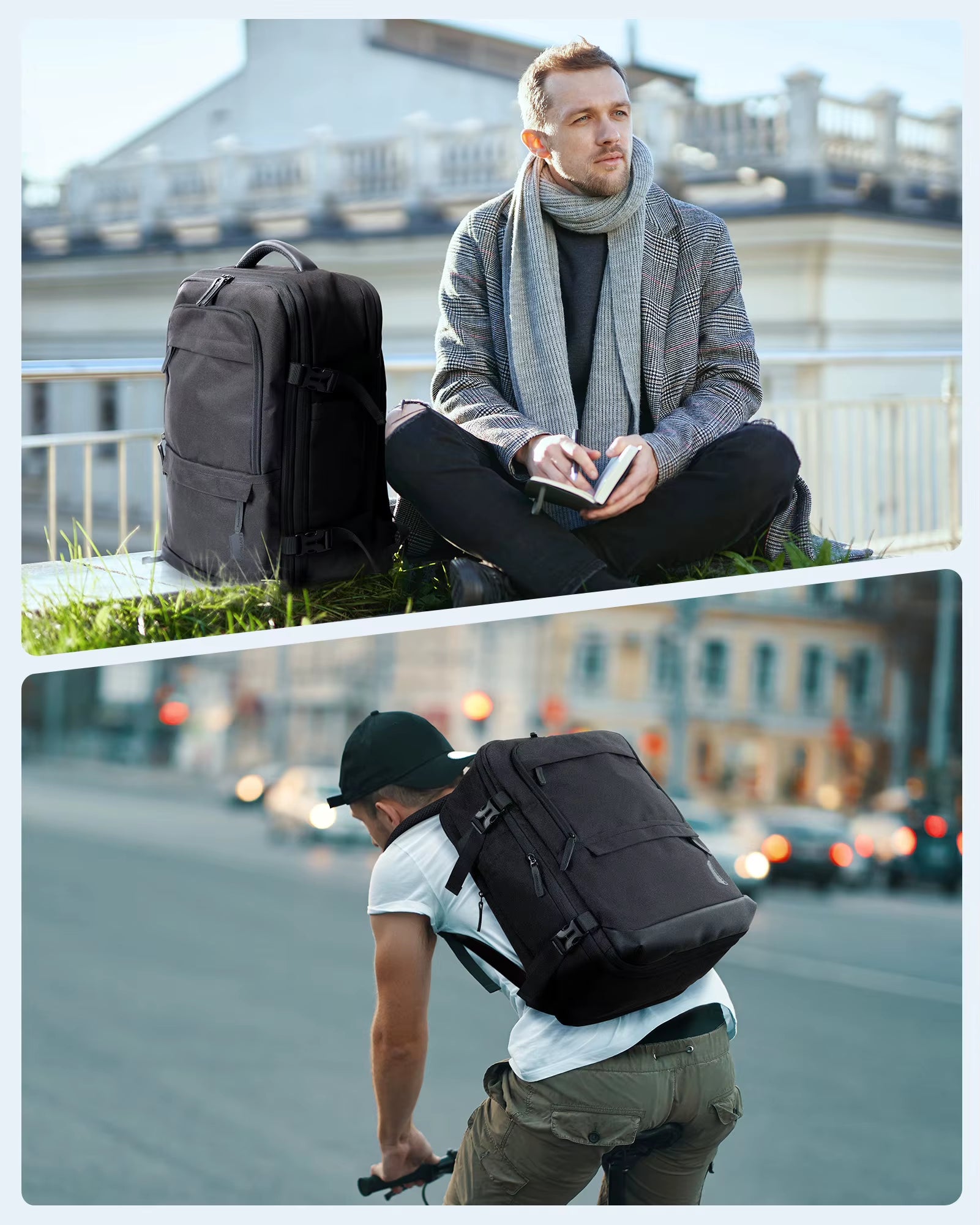 4-Piece 40L Travel Cabin Backpack Set - BAGSMART 17.3" Laptop Backpack with Airline Carry-On Luggage and Packing Cubes