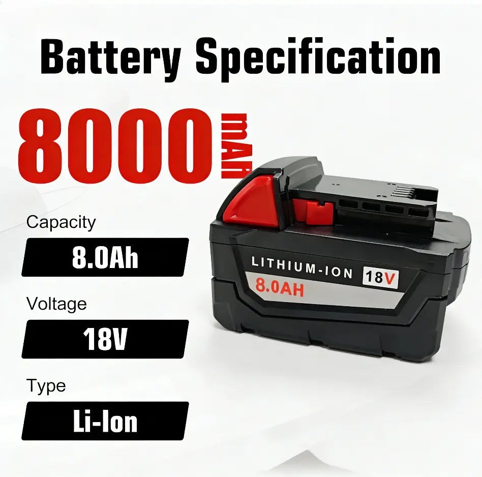 Détail des contacts de la batterie 18V 8.0Ah