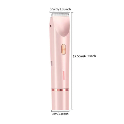 Tondeuse électrique 2-en-1 pour femme, visage et corps, sans fil et rechargeable