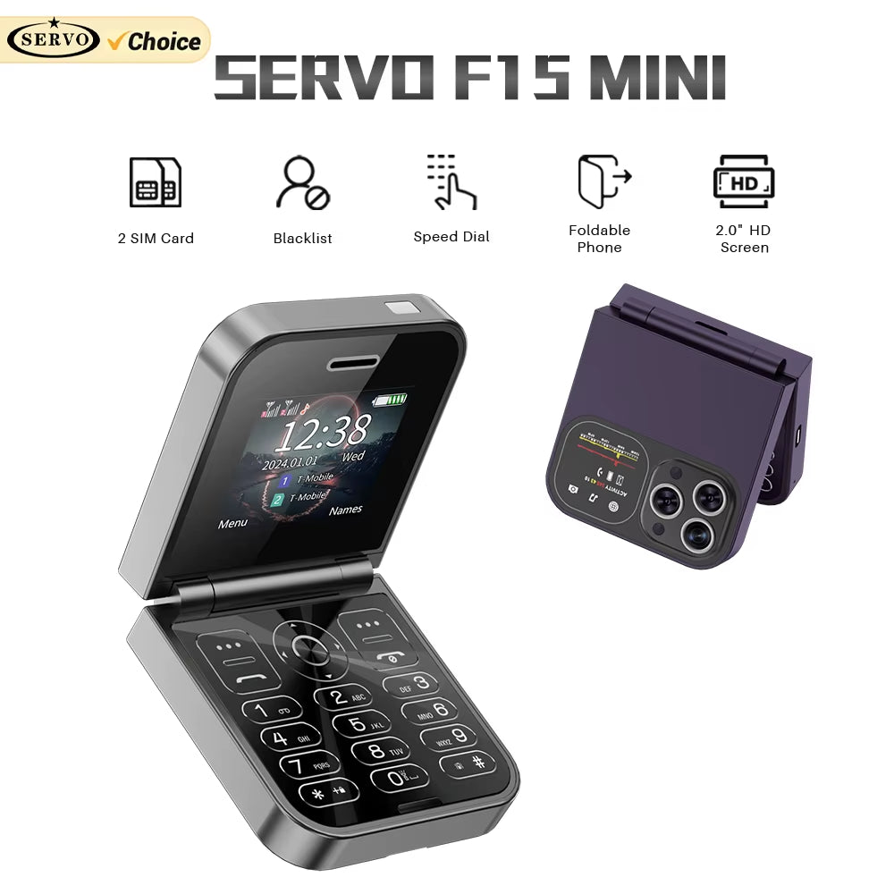 New  Mini Flip Mobile Phone Dual SIM Card 2G GSM 2.0 Inch Screen Speed Dial Magic Voice Torch FM Blacklist Small Flip Phone