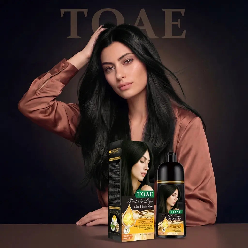 Four Colors Hair Dye Shampoo Instant-500Ml(Wine Red / Natural Black / Golden Brown / Chestnut Brown), 6 in 1 Multifunctional Hair Color Shampoo,Ammonia-Free & Safe Ingredients
