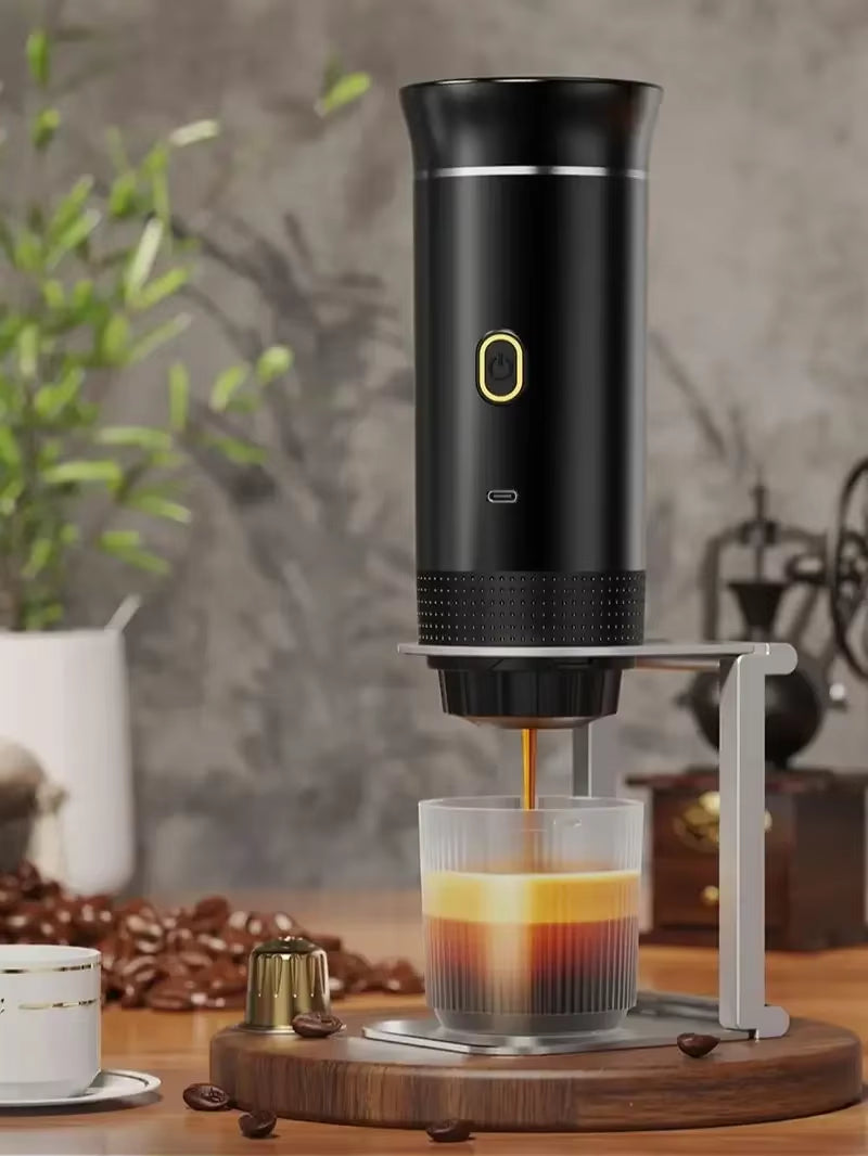Machine à café expresso portable sans fil pour voiture et maison, système 3-en-1 capsules et café moulu