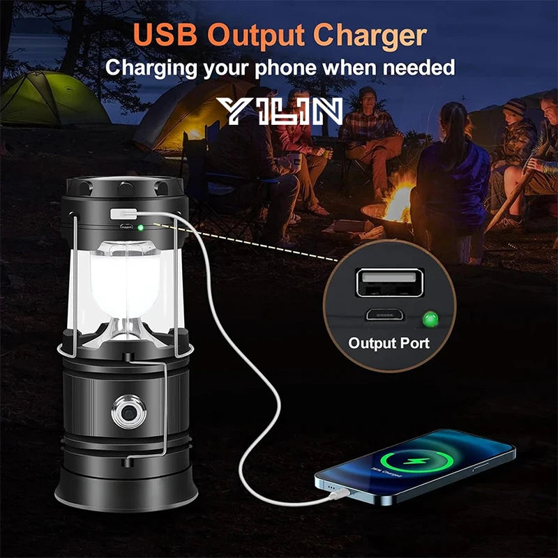 Lampe de camping solaire - recharge solaire