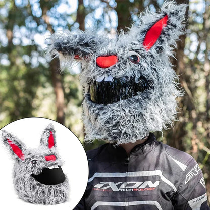 Housse peluche casque moto - vue de côté