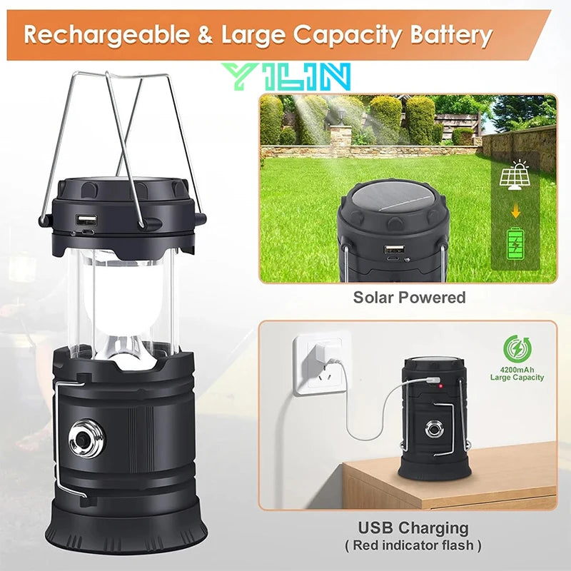 Lampe de camping solaire multifonction EUROVEXA - vue détaillée