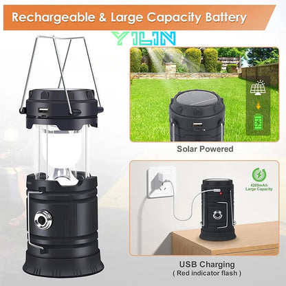 Lampe de camping solaire multifonction EUROVEXA - vue détaillée