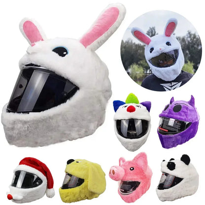 Housse peluche casque moto - installation
