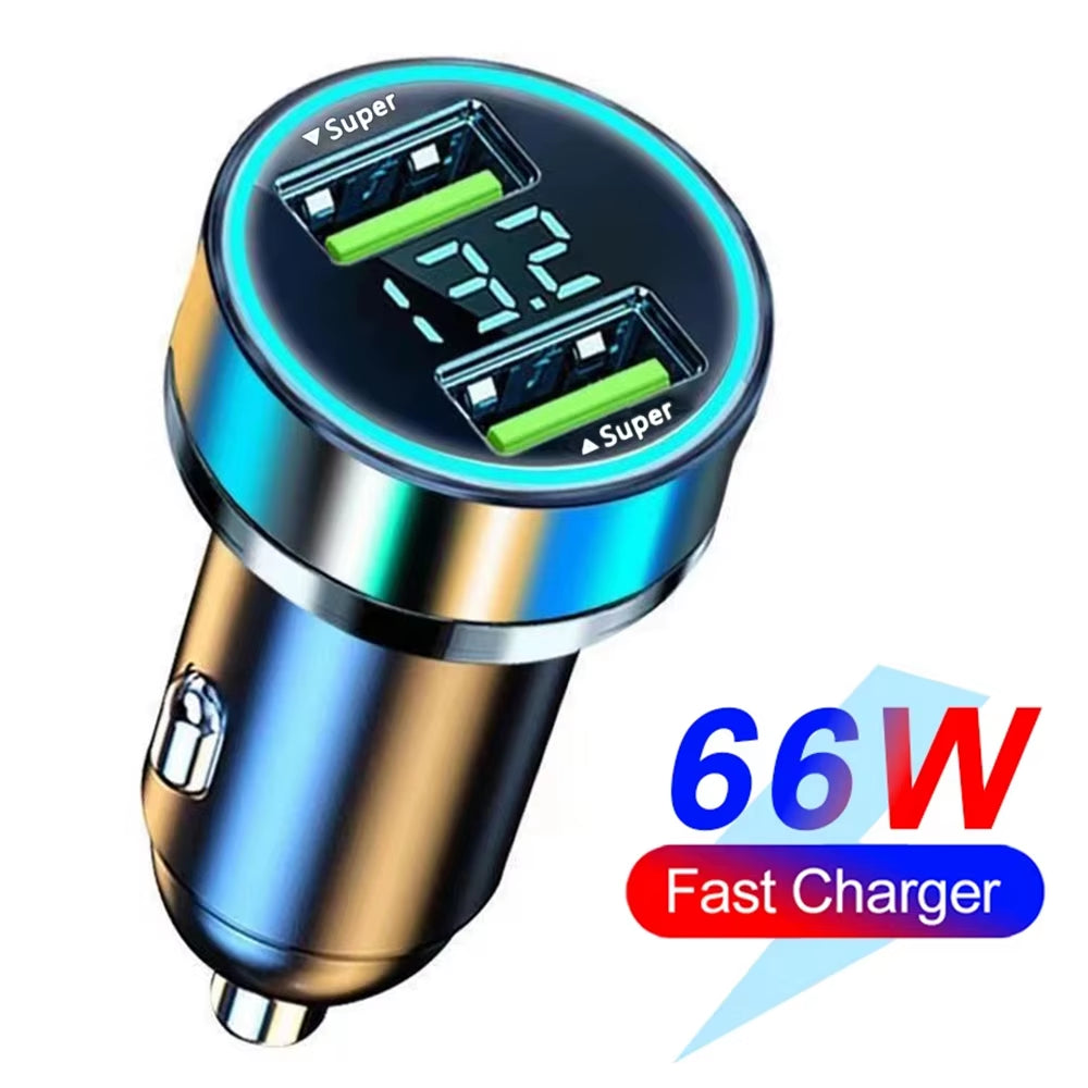 Experience Lightning-Fast Charging on the Go with the 66-250W PD Car Charger - 4 USB Ports + 2 PD for Ultimate Convenience!