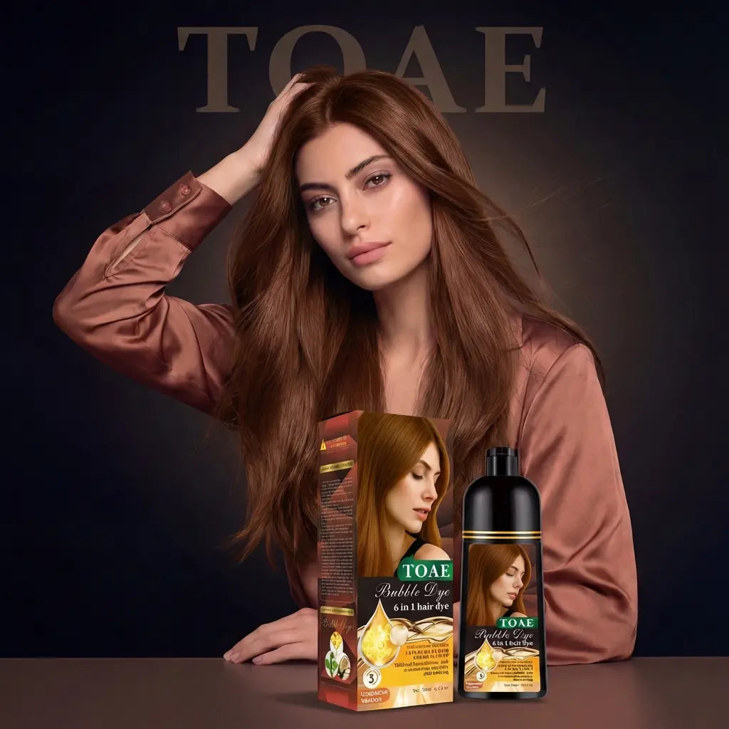 Four Colors Hair Dye Shampoo Instant-500Ml(Wine Red / Natural Black / Golden Brown / Chestnut Brown), 6 in 1 Multifunctional Hair Color Shampoo,Ammonia-Free & Safe Ingredients