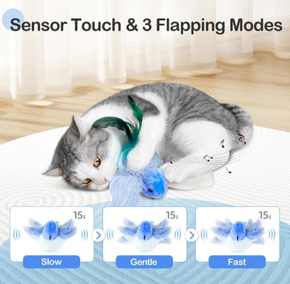 Jouet oiseau interactif pour chat - câble USB rechargeable