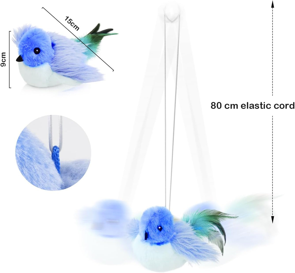 Jouet oiseau interactif pour chat - chat en train de jouer