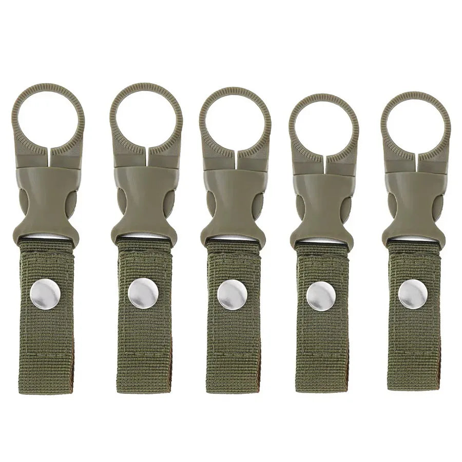Webbing Water Bottle Holder Climbing Carabiner Belt Backpack Hanger Hooks Clip Multifunction Water Bottle Nylon Buckle Hook Clip