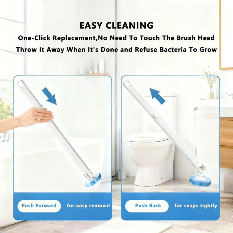 Kit brosse WC jetable Snofrid avec recharges nettoyantes, support mural, système d'hygiène pour salle de bain