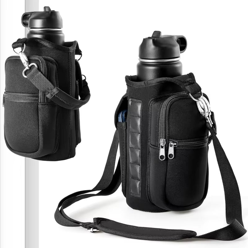 Porte-Bouteille D'Eau Magnétique, Sac De Transport De Bouteille D'Eau De Gymnastique Avec Poignée De Poche Pour Téléphone, Bandoulière, 6 Aimants Intégrés, Bouteille D'Eau