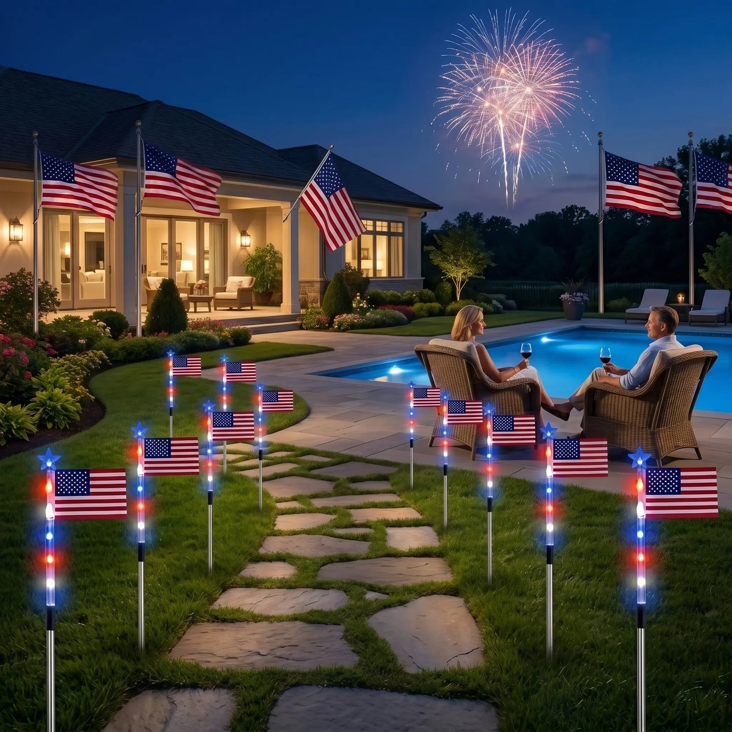 Set de 8 lampes solaires décoratives pour jardin, 8 modes d'éclairage