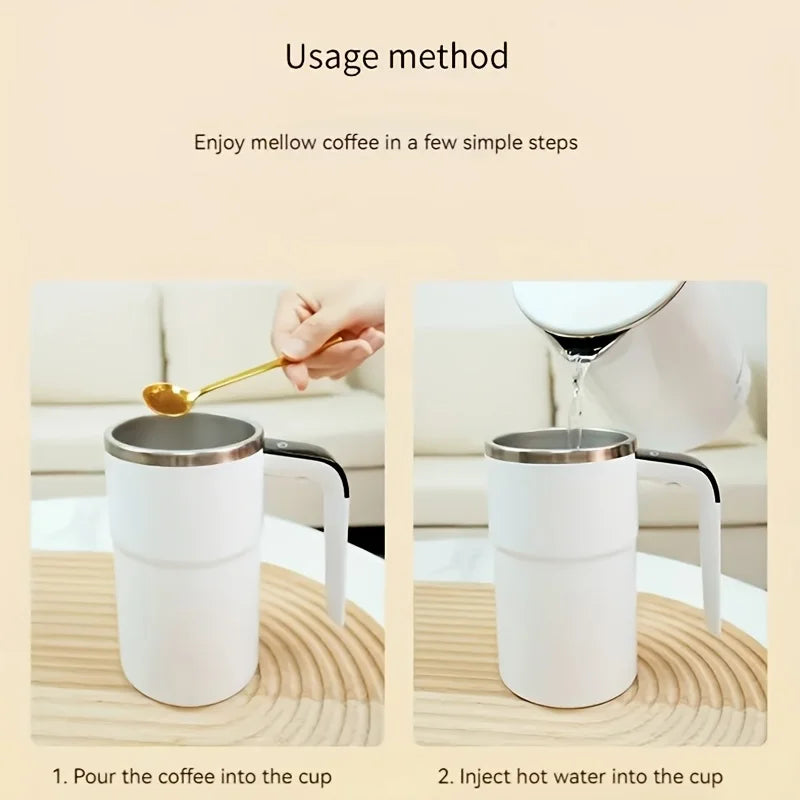 Tasse À Agitation Automatique Avec Affichage De La Température, Tasse À Café À Agitation Automatique Magnétique Rechargeable, Tasse D'Eau De Voyage Portable