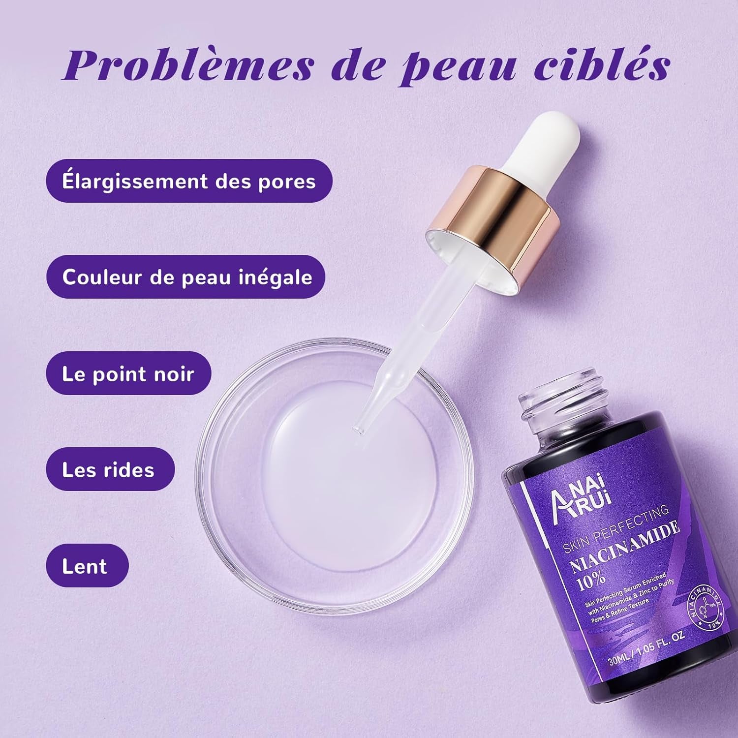 Sérum Pour Le Visage À La Niacinamida, À La Vitamine B3, Au Zinc, À L'Arbutine, Anti-Vieillissement & Rides, Anti-Taches, Illumine La Peau, Protège Du Soleil, Pour Tous Types De Peaux, 30 Ml