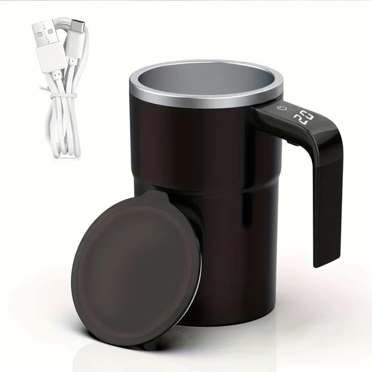 Tasse À Agitation Automatique Avec Affichage De La Température, Tasse À Café À Agitation Automatique Magnétique Rechargeable, Tasse D'Eau De Voyage Portable