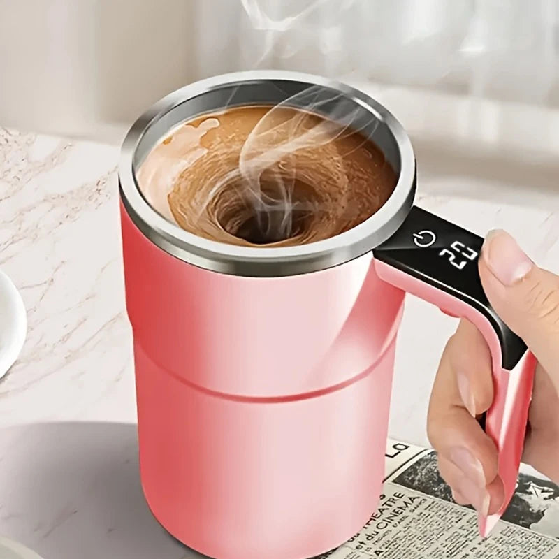 Tasse À Agitation Automatique Avec Affichage De La Température, Tasse À Café À Agitation Automatique Magnétique Rechargeable, Tasse D'Eau De Voyage Portable