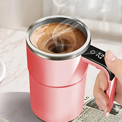 Tasse À Agitation Automatique Avec Affichage De La Température, Tasse À Café À Agitation Automatique Magnétique Rechargeable, Tasse D'Eau De Voyage Portable