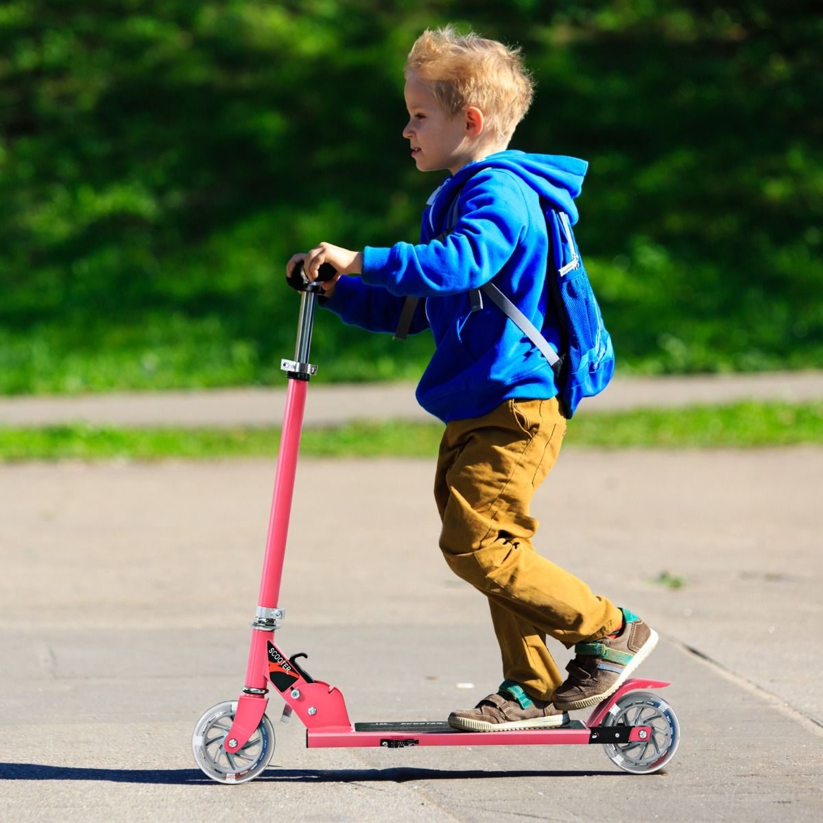 Trottinette Enfant Pliable avec Lumières LED - Hauteur Réglable et Design Coloré pour des Balades Amusantes en Toute Sécurité