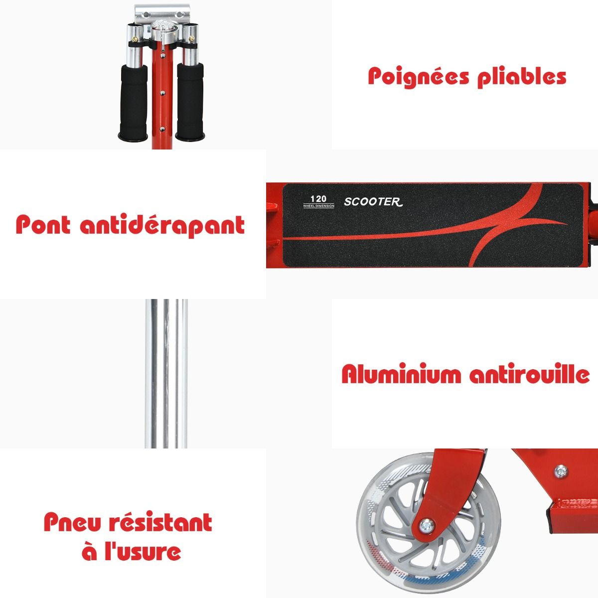 Trottinette Enfant Pliable avec Lumières LED - Hauteur Réglable et Design Coloré pour des Balades Amusantes en Toute Sécurité