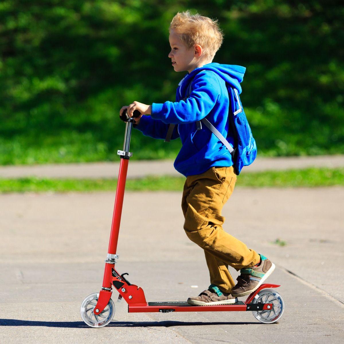 Trottinette Enfant Pliable avec Lumières LED - Hauteur Réglable et Design Coloré pour des Balades Amusantes en Toute Sécurité