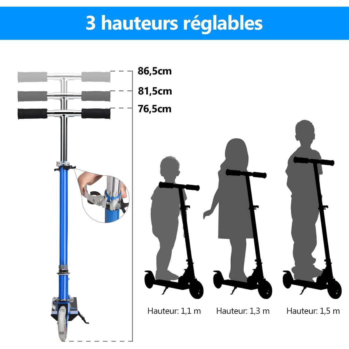 Trottinette Enfant Pliable avec Lumières LED - Hauteur Réglable et Design Coloré pour des Balades Amusantes en Toute Sécurité