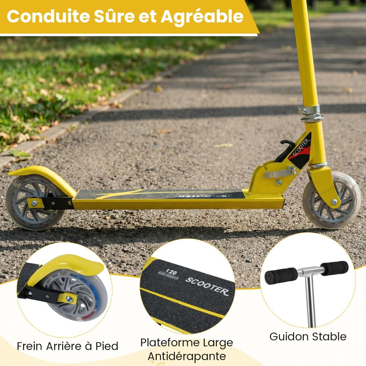 Trottinette Enfant Pliable avec Lumières LED - Hauteur Réglable et Design Coloré pour des Balades Amusantes en Toute Sécurité
