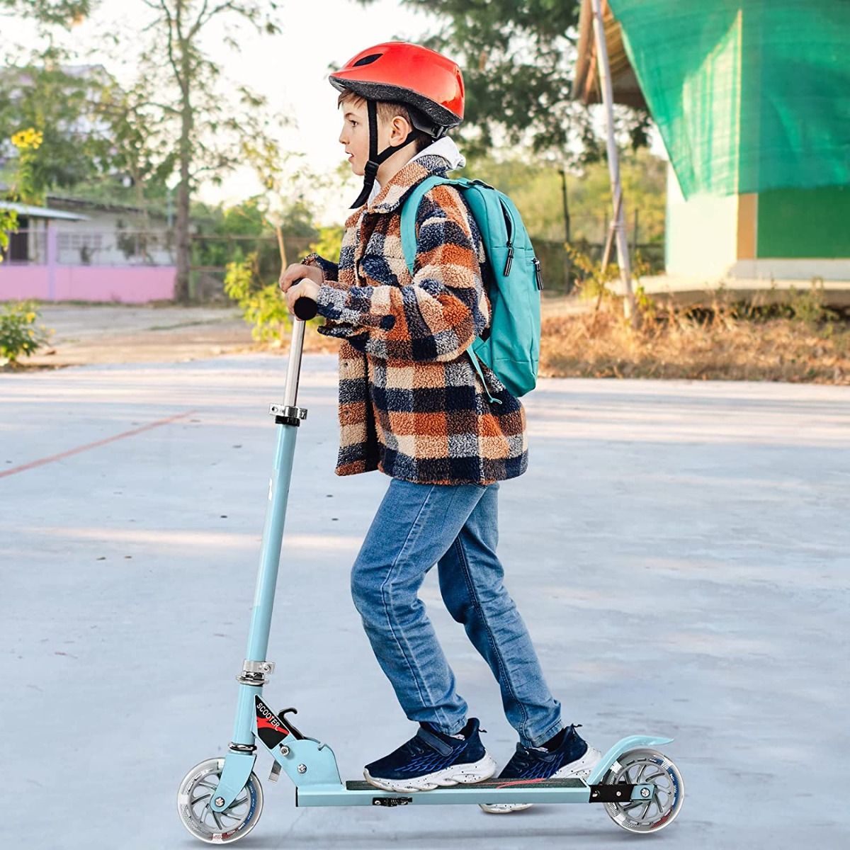 Trottinette Enfant Pliable avec Lumières LED - Hauteur Réglable et Design Coloré pour des Balades Amusantes en Toute Sécurité