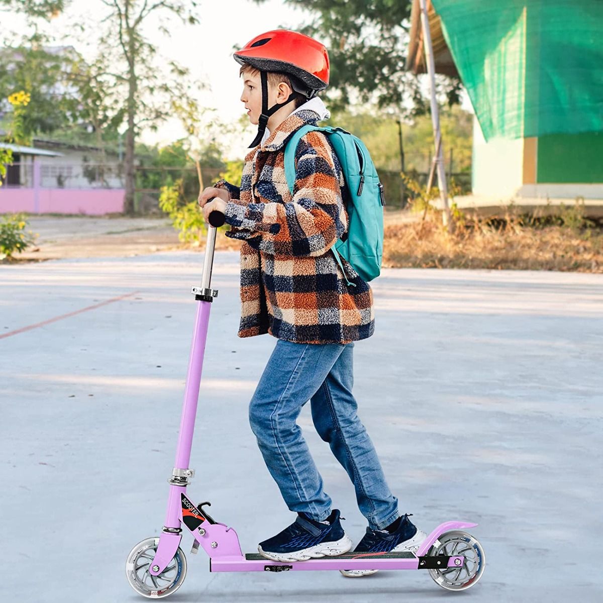 Trottinette Enfant Pliable avec Lumières LED - Hauteur Réglable et Design Coloré pour des Balades Amusantes en Toute Sécurité