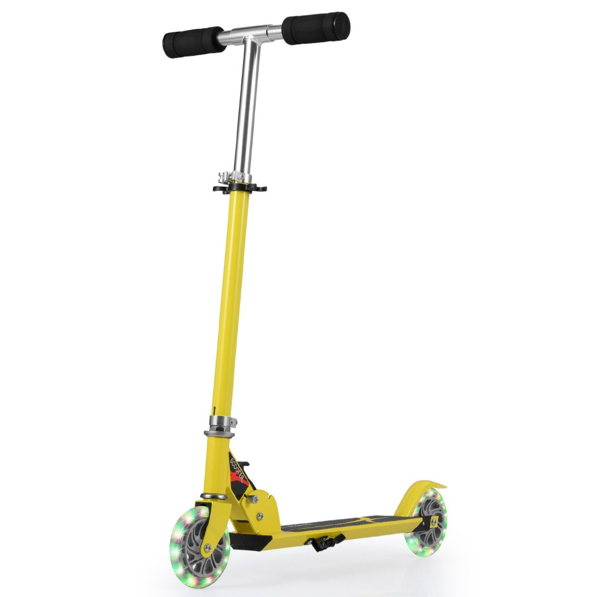 Trottinette Enfant Pliable avec Lumières LED - Hauteur Réglable et Design Coloré pour des Balades Amusantes en Toute Sécurité